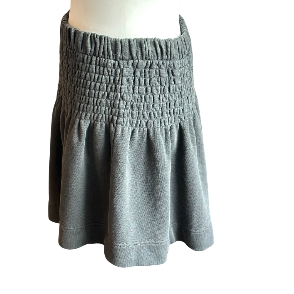 Aerie Skirt NWT Women's‎ Medium Gray Smocked Waist Mini Skirt Casual Athleisure - Picture 2 of 10